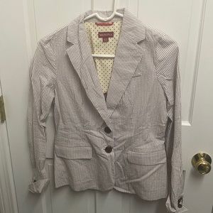 Merona Grey and White Seersucker Striped Blazer Size XS